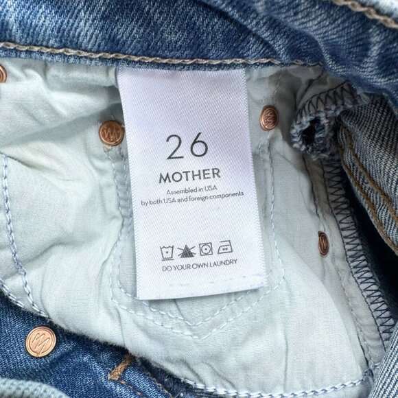 MOTHER Superior The Tripper Flood Fray Jeans Left in Dust Flare Denim Blue 26 - Picture 7 of 17
